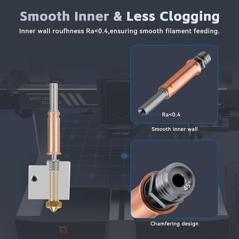 UniTak3D Original Kobra 3/Kobra 3 V2 Combo Hotend with 0.4mm Brass Nozzle,Heater Cartridge Thermistor and Silicone Sock,Support High Temperature Compatible with ANYCUBIC Kobra 3/Kobra 3 V2 Combo 3D Printers - Image 5